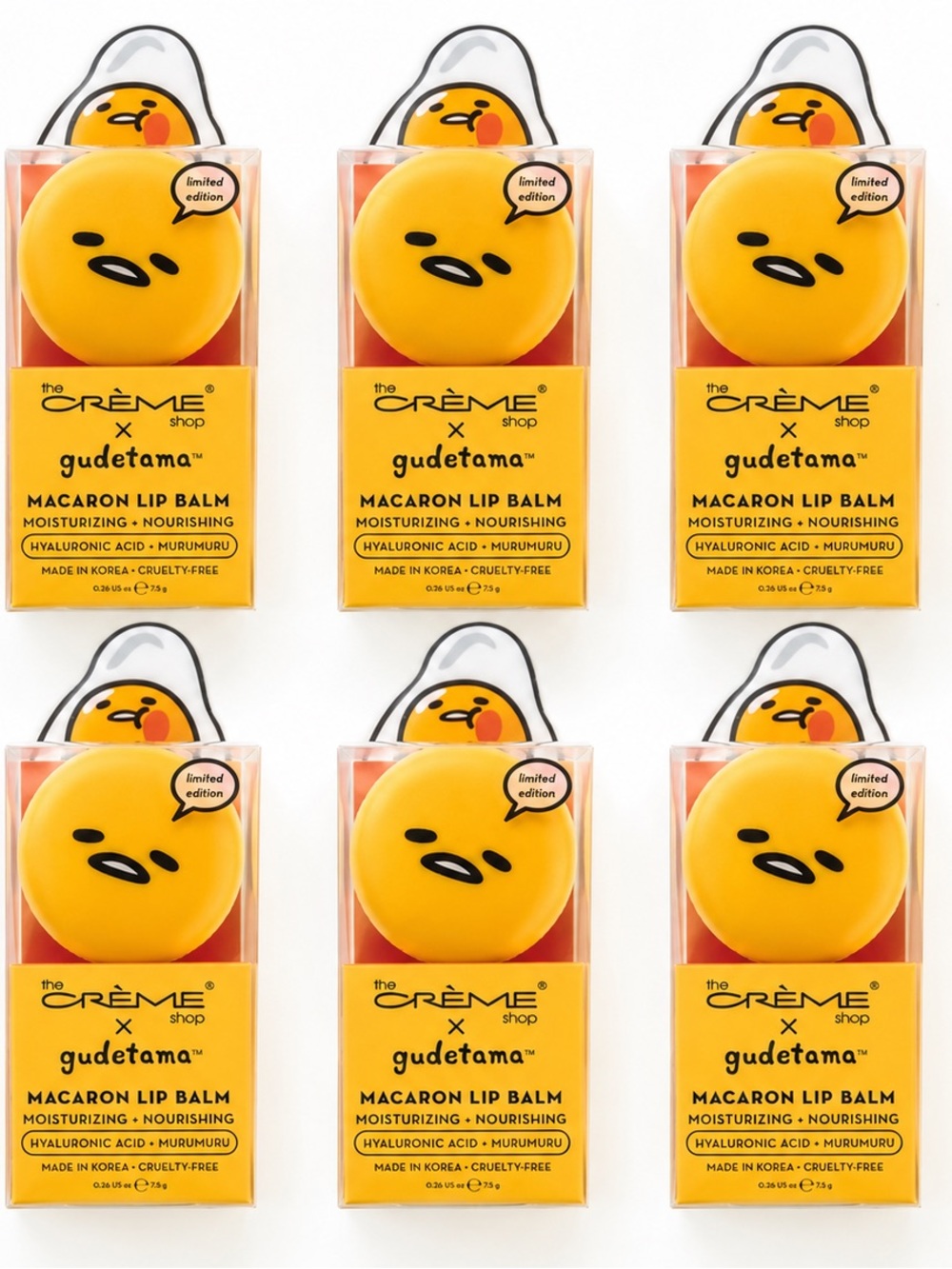 The Crème Shop x Gudetama Yellow Macaron Lip Balm - Moisturizing